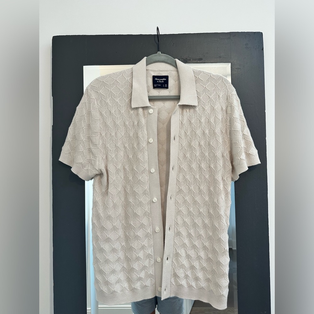 Abercrombie & Fitch Men’s Stitch Button-Through Sweater Polo